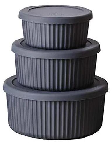 bioloco plant deluxe Vorratsbehälter, 3er Set, dark grey