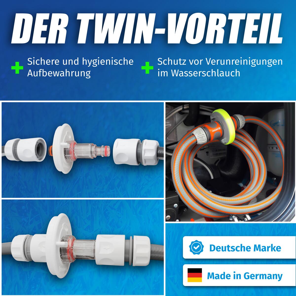 MaJoCompTec® CONNECT-30 Wohnmobil Wasser Tank Set | Caravan Einfüllstutzen Tankdeckel Zubehör (Anschluss-Set mit Filter, ohne Wassertankadapter MaJoCompTec® CONNECT-30 Wohnmobil Wasser Tank Set | Caravan Einfüllstutzen Tankdeckel Zubehör (Anschluss-Set mit Filter, ohne Wassertankadapter
