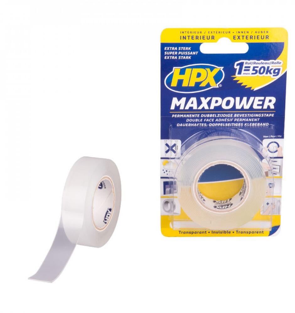 HPX Max Power Montageband, doppelseitig, transparent, 19mm, 2m