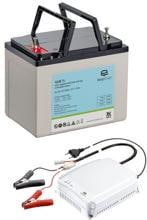 Easydriver Energie-Paket L, AGM-Batterie und Ladegerät