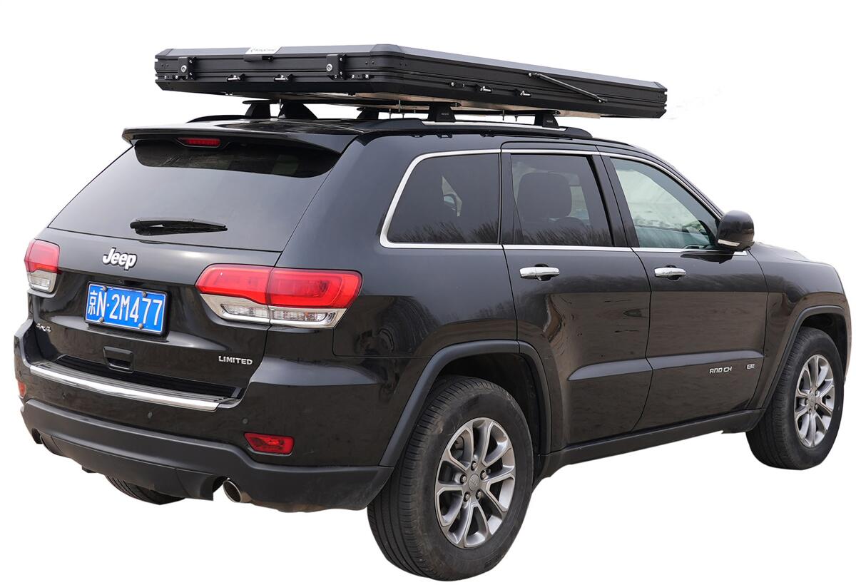 KingCamp Boundless Hartschalen Dachzelt Automatik Box, 2-Personen,  210x132x90cm, grau/schwarz bei Camping Wagner Campingzubehr