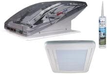 Maxxair Maxxfan-Set, bestehend aus Dachhaube, Verdunkelungsrollo ohne LED und Dekaseal 8936 schwarz