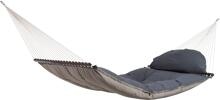 Amazonas Fat Hammock Set Polsterhängematte taupe/anthrazit & Holzgestell Olymp