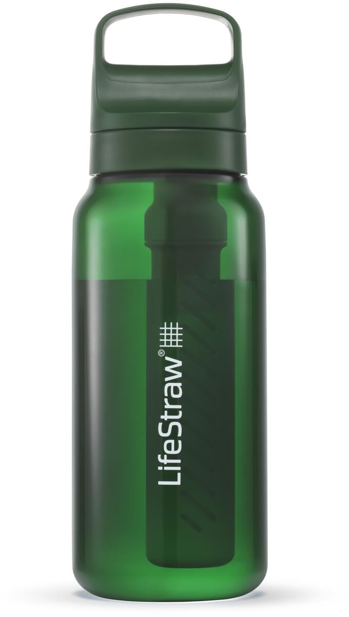 LifeStraw Go Wasserflasche aus recyceltem Kunststoff mit Filter, 1L, grün