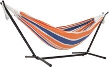 Vivere Cotton Hängematte mit Stahlständer, double, 250cm, orange punch
