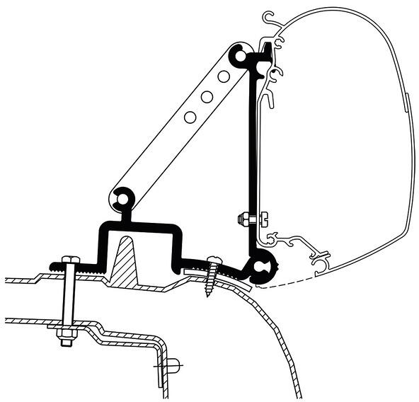 Thule Omnistor 5200//8000/4200/3200 Adapter für Master II/Movano A bis Bj. 2010