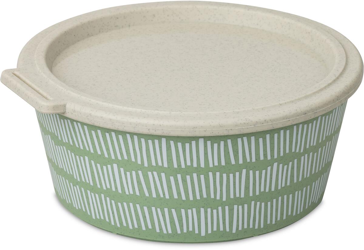 Koziol Blomster Schale mit Deckel, 1,3l, nature leaf green line