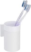 Wenko Turbo-Loc Zahnputzbecher Uno Mod. Ovaro White matt, Wandhalter aus Edelstahl