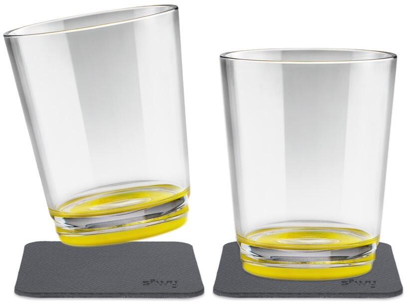 silwy Magnet Trinkbecher, 250ml, 2er Set, gelb