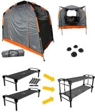 Disc-O-Bed Basic Single L Feldbett Bundle mit Zelt, 2 Personen
