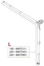 Spannstange + Stützfuß links für 2,55m Markisenlänge - Fiamma Ersatzteil Nr. 98670B01- - passend zu Fiamma Caravanstore 2013 / ZIP