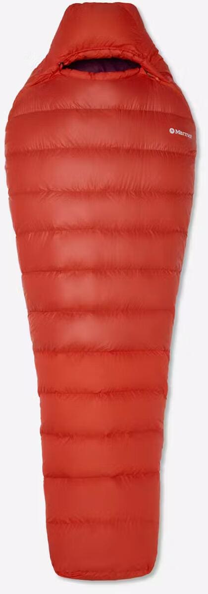 Marmot M16033 Mad River 40 Short Mumienschlafsack, Red Sun/Blackberry, 168cm