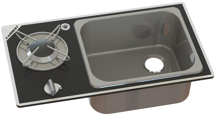 Carbest Kocher-Spülen Kombination mit Sicherheitsglas, 1-flammig