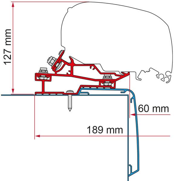 Fiamma F65/F80 Adapter für Rapido C Line, 340cm