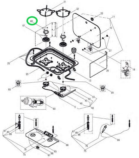 Brennerdeckel-Set - Dometic Ersatzteil Nr. 407143997 - für CE99-ZF460 ...