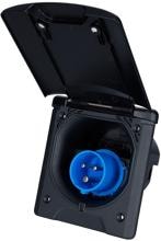 FAWO CEE-Einspeisesteckdose mit Magnetverschluss, schwarz, 120x135mm