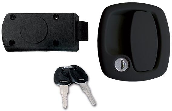 FAP 1200 Klappenschloss, FF-System HSC, inkl. Schlüssel & Zylinder, komplett, schwarz