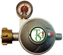 TGO Gasdruckregler 0,8kg/h, 30mbar (Einsatz: RM+Caravan) mit Manometer