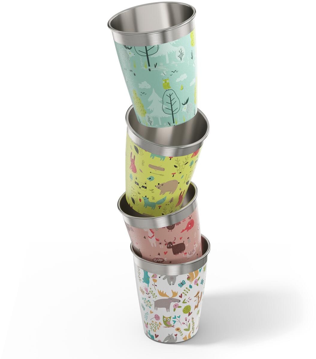 SIGG Kids Cup Becher Set, 4er Set, Wildlife, 0,35 L