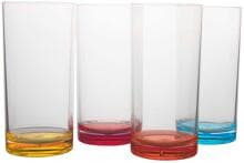 Gimex Colour Line Longdrinkglas, 4er Set, 480ml, Rainbow