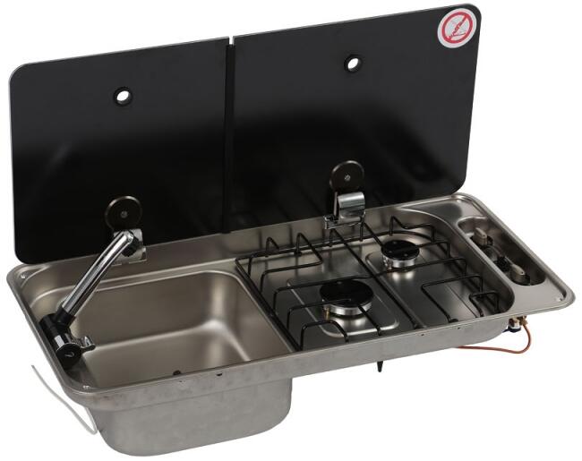 Can FL1402 Kocher-Spülen-Kombination, 2-flammig, 1xSR+1xA, links