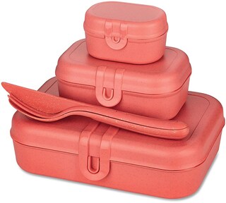 Koziol Lunch Box Set Pascal Ready Mini - 3 Pezzi, Contenitori Impilabili Per Scuola E Ufficio