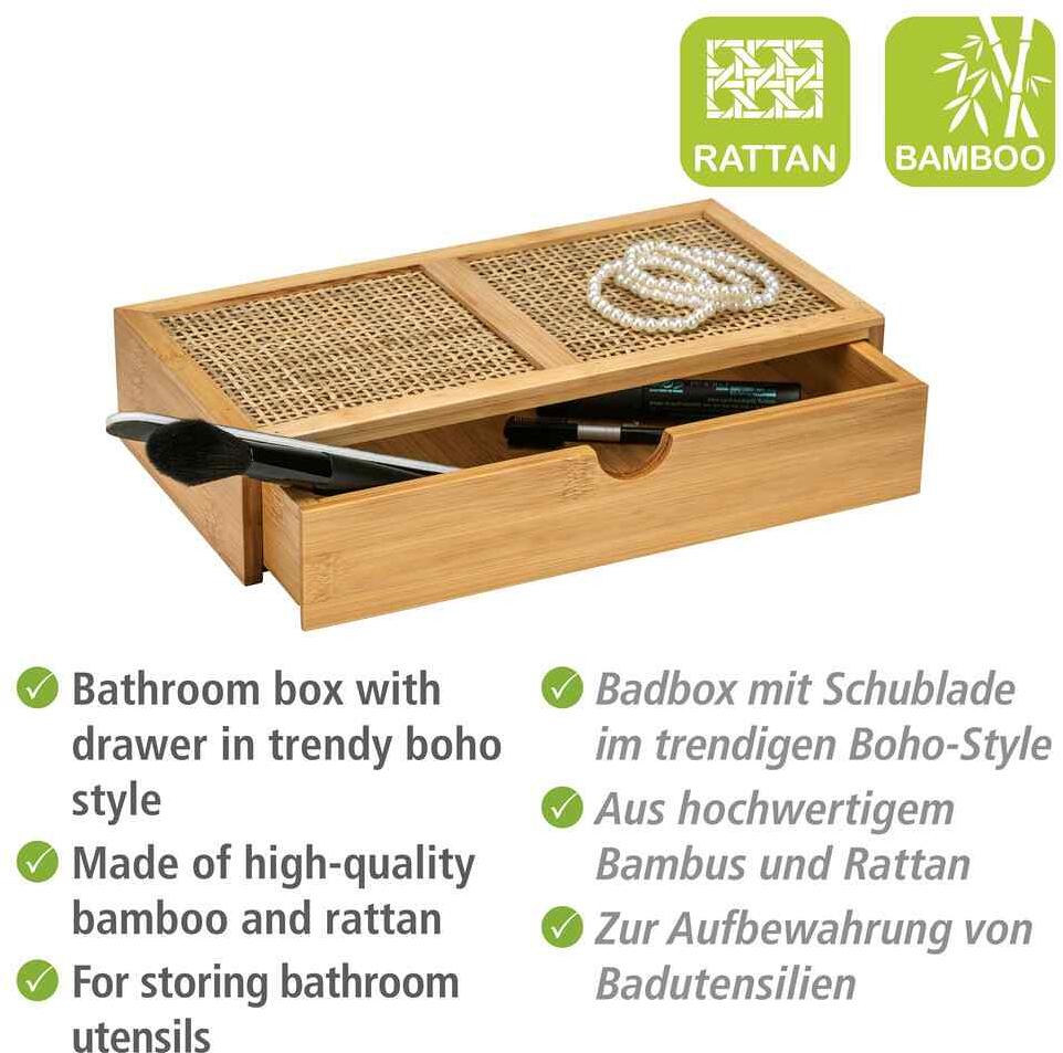Wenko Allegre Badbox mit Schublade, Bambus bei Camping Wagner Campingzubehr