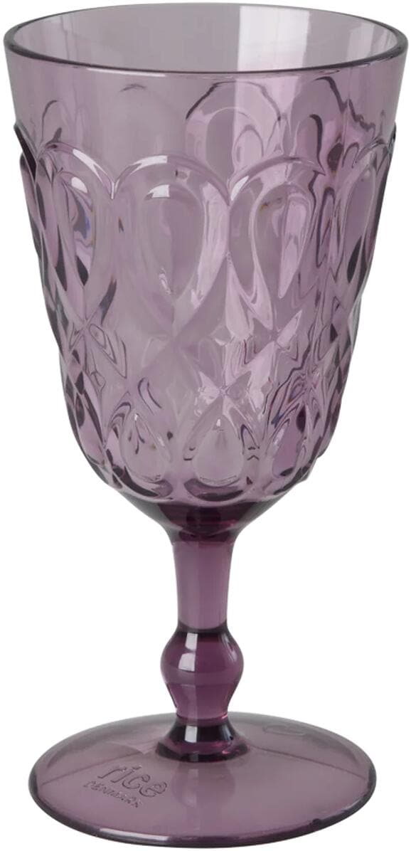 Rice Wein Glas mit spiraler Facettierung, Acryl, 400ml, Helle Pflaume