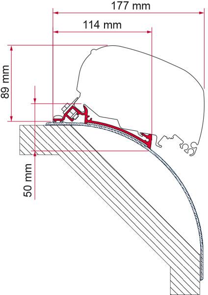 Fiamma F65/F80 Adapter für Laika Kreos ab Bj. 2005, 3-teilig