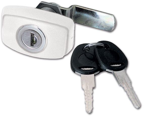 FAP 1046 Knebelverschluss, FF-System HSC, inkl. Schlüssel & Zylinder, rechteckig, weiß