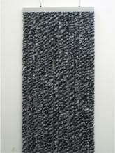 Arisol Chenille Flauschvorhang, 56x205 cm, grau-weiß-schwarz, ideal für Reisemobile