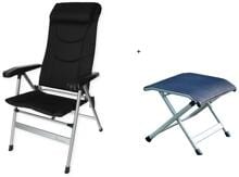 Isabella Thor Campingstuhl, dunkelgrau inkl. Hocker - Camping Wagner Edition