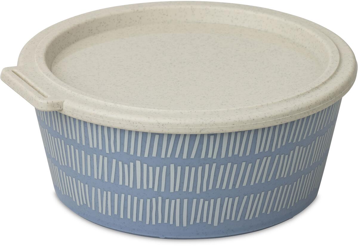 Koziol Blomster Schale mit Deckel, 1,3l, nature flower blue line
