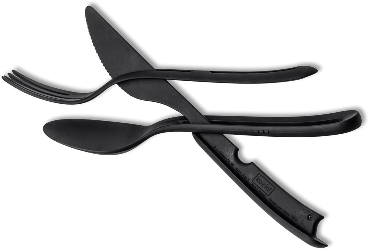 silwy Tricky Besteck-Set, 3-teilig, schwarz