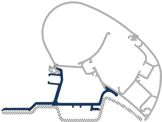 Dometic Perfect Roof 2000/2500 Markisen-Adapter für Mercedes Sprinter/VW Crafter, 400cm
