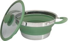 Eurotrail faltbare Pfanne mit Deckel, meeresgrün, Größe L, 3,5 L