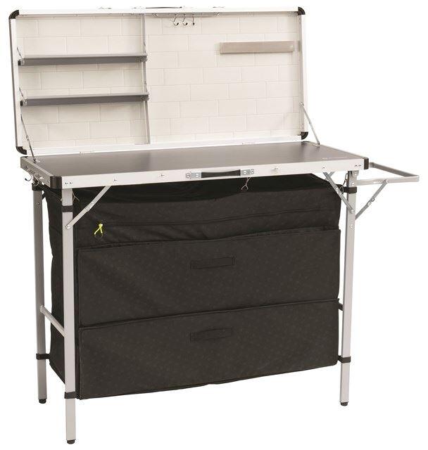Outwell Magante Küchentisch, 136x54x90/140cm, schwarz