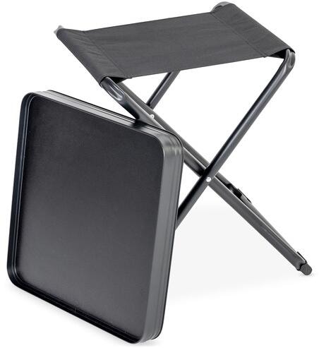 Camp4 Teramo Hocker mit Tischplatte, schwarz