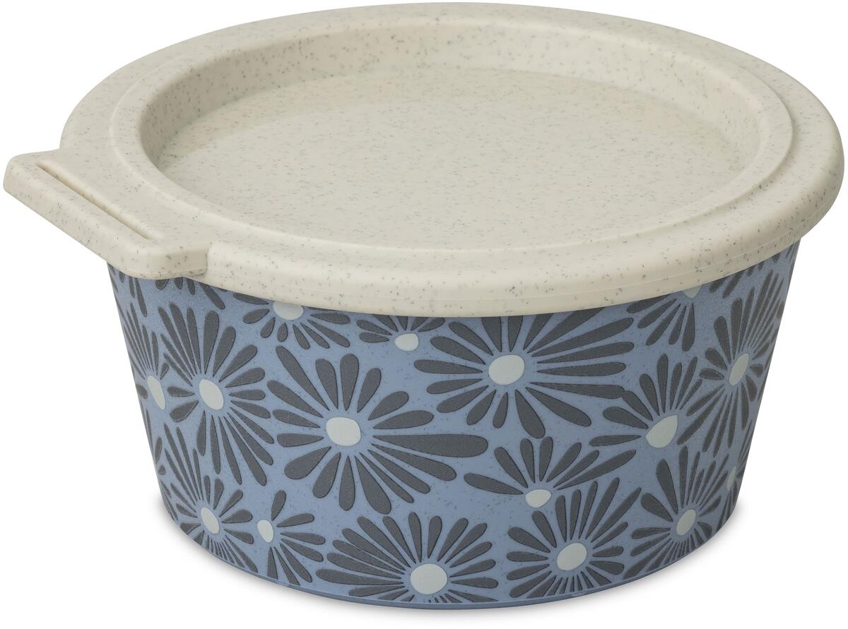 Koziol Blomster Schale mit Deckel, 700ml, nature flower blue daisy