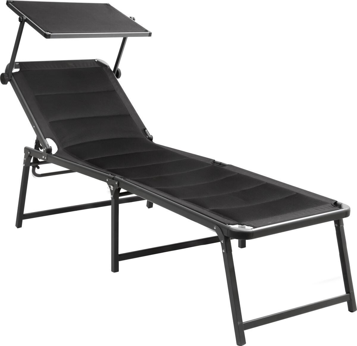 Brunner Aravel 3D High Duna Campingliege, faltbar, 198x64x48/103cm, schwarz