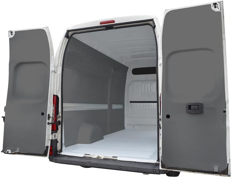 Innenverkleidung für linke und rechte Hecktür, passend für Fiat Ducato/Peugeot Boxer/Citroën Jumper/Opel Movano ab 2006, grau