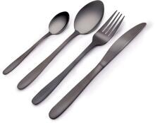 Camping Wagner Besteck-Set, 16-teilig, Edelstahl, Schwarz