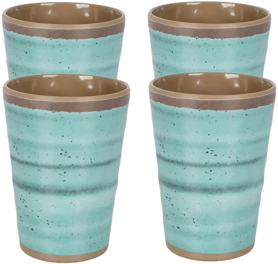 Bo-Camp Halo Becher, 400ml, 4er-Set, aqua