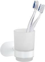 WENKO Turbo-Loc® Zahnputzbecherhalter Uno Mod. Orea, aus rostfreiem Edelstahl, White matt