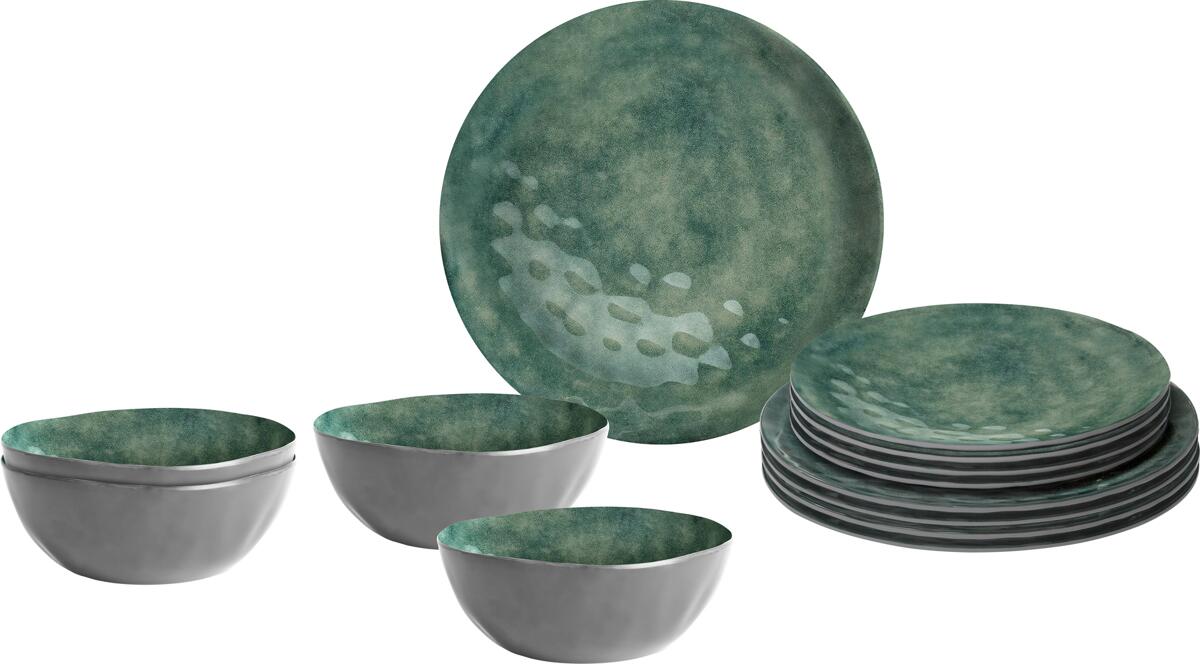 Brunner Midday Venetian Geschirr-Set, 12-teilig, grün