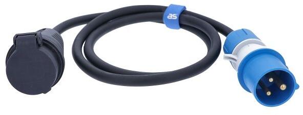 AS Schwabe Adapterkabel CEE auf SEV, 1,5 m, blau, 230 V, 16 A