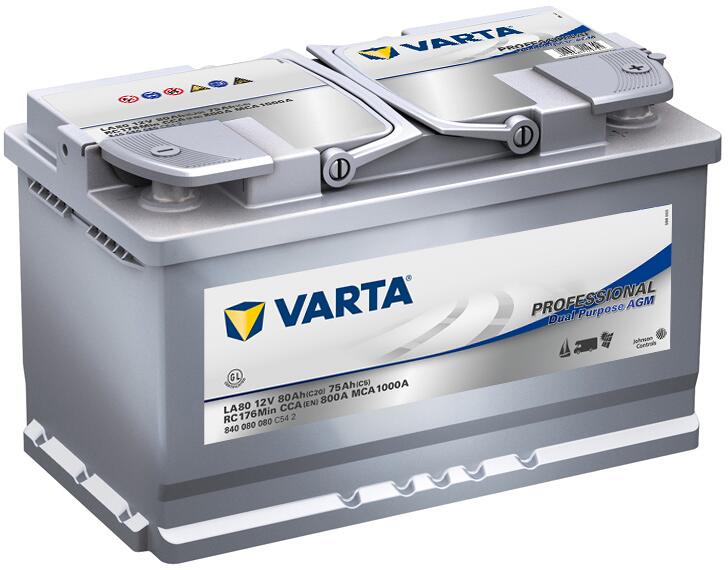 Varta LA80 Professional Dual Purpose AGM-Batterie, 80Ah