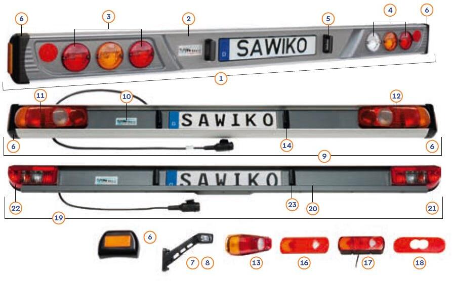Rückleuchte komplett - Sawiko Ersatzteil Nr. 1629281 - für 