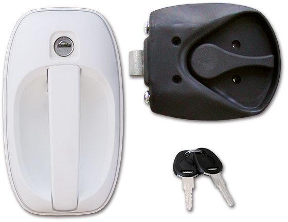 FAP 1122 Türschloss SMART M1, FF-System HSC, inkl. Schlüssel & Zylinder, komplett, weiß-schwarz