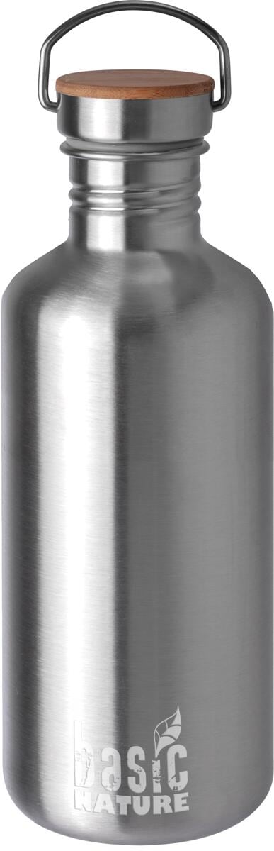 BasicNature Active Trinkflasche mit Bambusdeckel, 1,2L